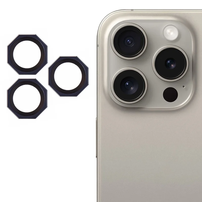 For iPhone 16 Pro / 16 Pro Max Camera Lens Protector Octagonal AF+AR Tempered Glass Lens Film - Blue