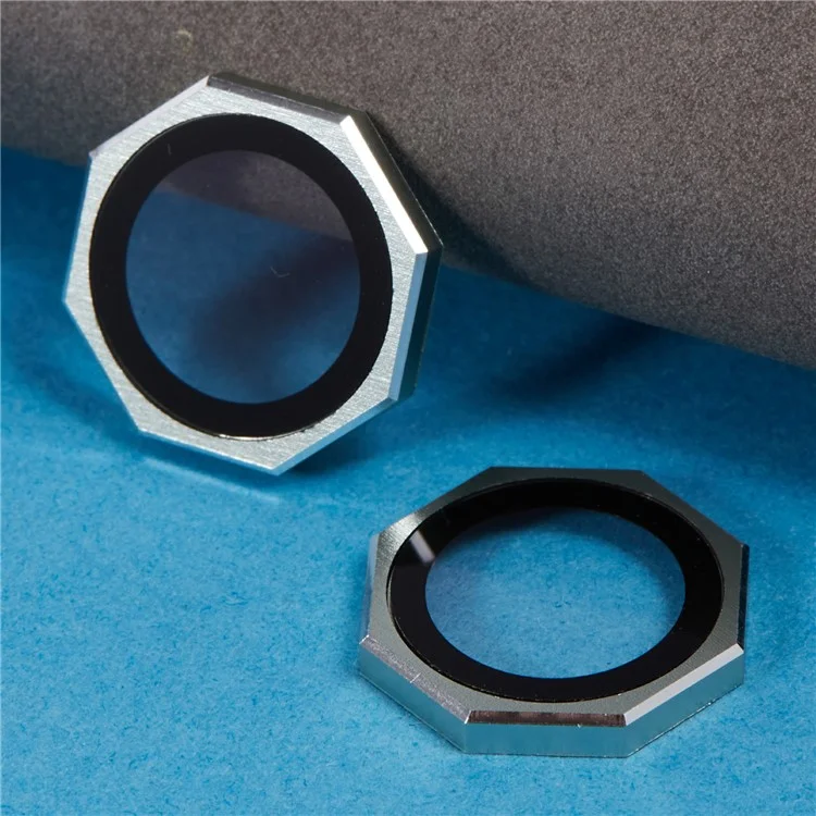 For iPhone 16 / 16 Plus Octagonal Camera Lens Film AF+AR Tempered Glass Lens Protector - Light Green