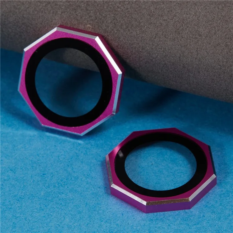 For iPhone 16 / 16 Plus Octagonal Camera Lens Film AF+AR Tempered Glass Lens Protector - Rose