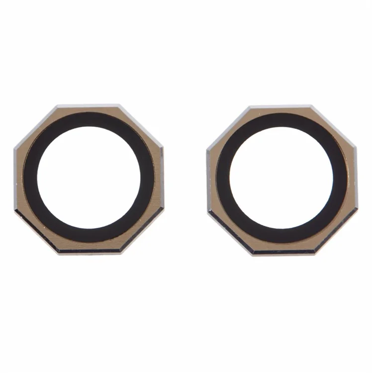 For iPhone 16 / 16 Plus Octagonal Camera Lens Film AF+AR Tempered Glass Lens Protector - Gold