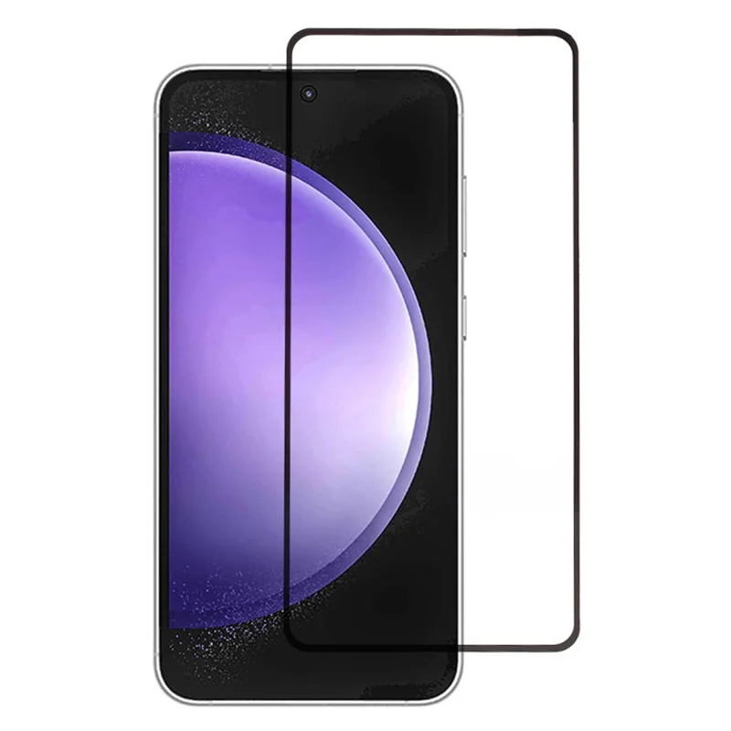 For Samsung Galaxy M56 5G / A56 5G / S24 FE Tempered Glass Electroplating Anti-Fingerprint Silk Printing Full Glue Screen Protector