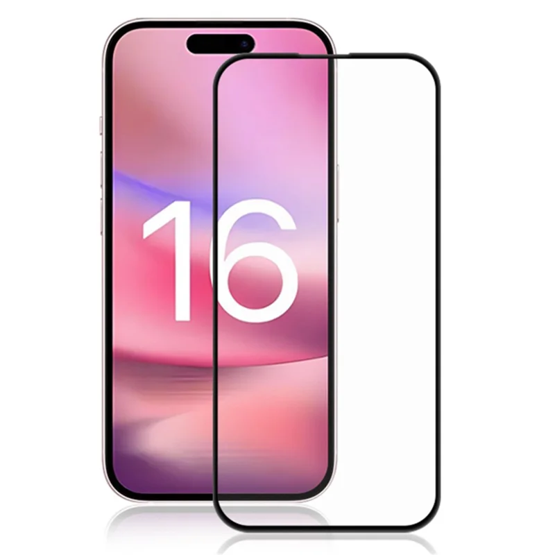AMORUS For iPhone 16 Tempered Glass Film Anti-Shatter Screen Protector - Black