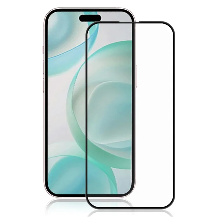 MOCOLO Pour iPhone 16 Pro Max Protecteur d'écran en verre trempé à impression de soie Couverture intégrale - Noir