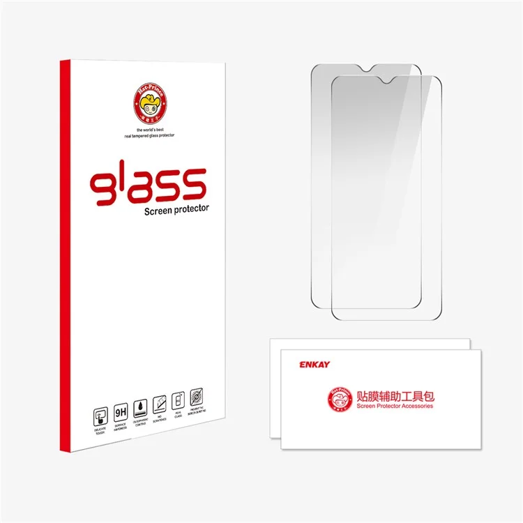 ENKAY HAT PRINCE 2Pcs per Xiaomi Redmi A3x 4G Protezione dello schermo Full Glue Large Arc Edge
