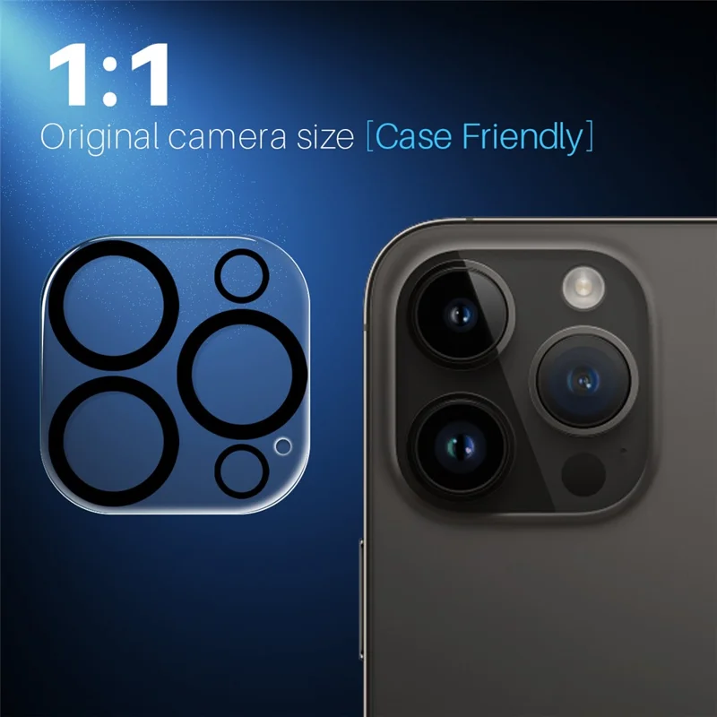 NORTHJO 2 шт. для iPhone 14 Pro / 14 Pro Max, защитное стекло для камеры, черные круги, HD прозрачное закаленное стекло, пленка для объектива 3D с полным покрытием