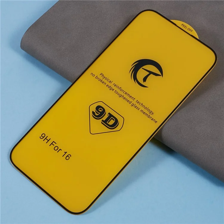For iPhone 16 Screen Protector Ultra Clear 9D Arc Edges Tempered Glass Film Complete Covering