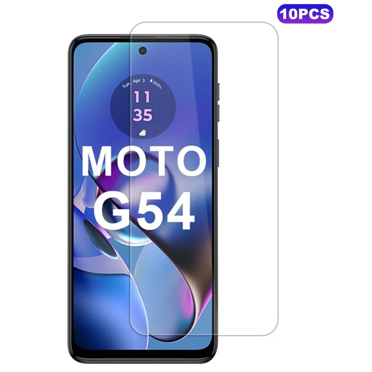 10 pièces / paquet pour protecteur d'écran Motorola Moto G54 5G 2.5D Arc Edge Haute définition
