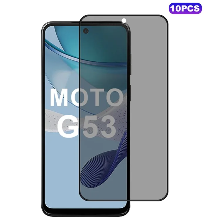 10 pièces / pack pour le protecteur d'écran plein écran Motorola Moto G53 5G 28 degrés anti-espionnage Privacy Film