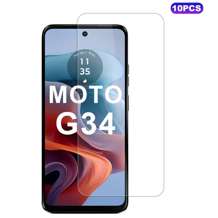 10 unidades / pacote para Motorola Moto G45 5G / G34 5G Protetor de tela Transparência alta Película protetora