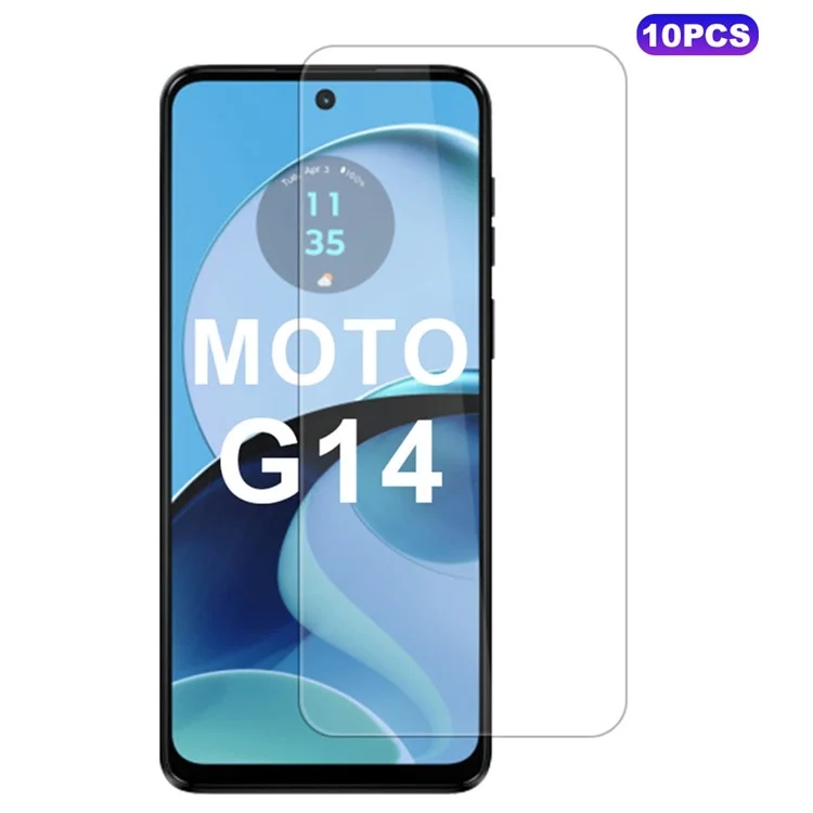 10 Stück / Packung für Motorola Moto G14 4G Displayschutzfolie, kratzfest, 9H Härte
