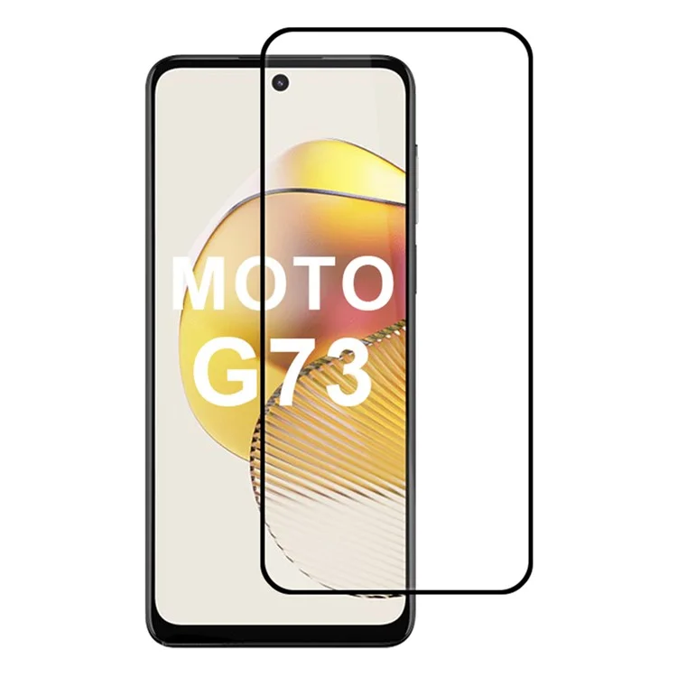 For Motorola Moto G73 5G Screen Protector 2.5D Arc Edge Silk Printing Edge