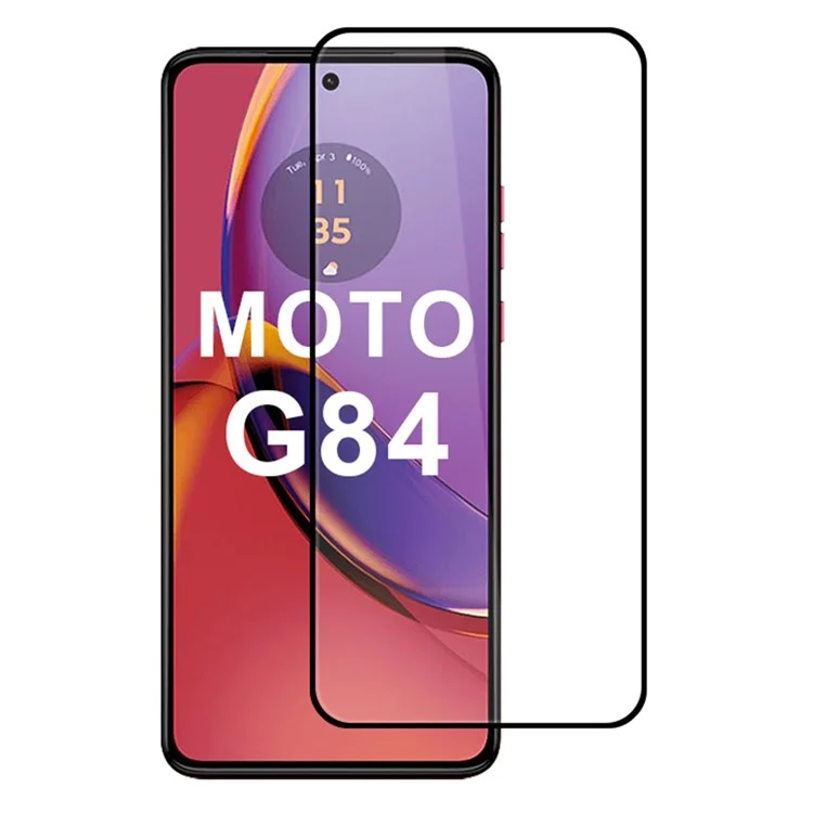For Motorola Moto G84 5G Screen Protector 2.5D Silk Printing Anti-Fingerprint Full Cover