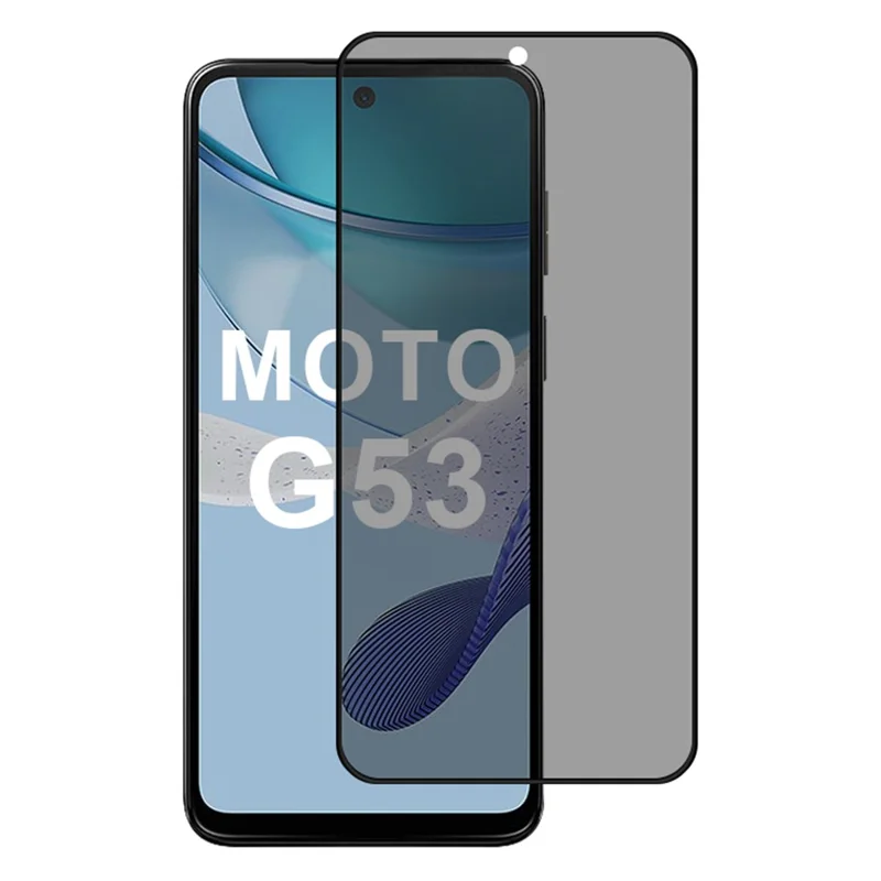 For Motorola Moto G53 5G 28-Degree Anti-Spy Screen Protector 2.5D Silk Printing Edge