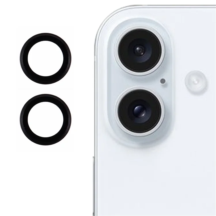 X-LEVEL AR Spotlight Series For iPhone 16 / 16 Plus Camera Lens Protector Set HD Individual Lens Film - Black