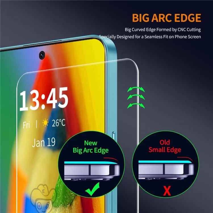 ENKAY HAT PRINCE Per Xiaomi Poco X6 5G Protezione dello schermo Film in vetro di alta qualità in alluminio-silicio 9H di durezza