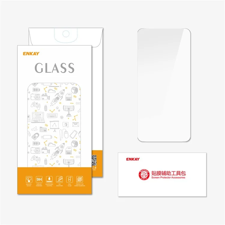 ENKAY HAT PRINCE Per Xiaomi Poco X6 5G Protezione dello schermo Film in vetro di alta qualità in alluminio-silicio 9H di durezza