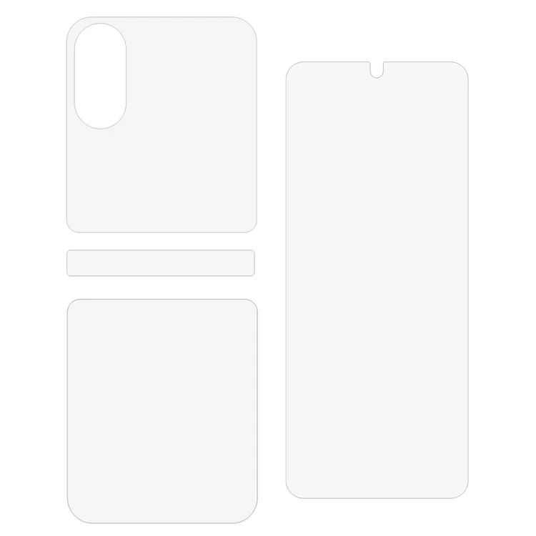 1 juego para la protección de pantalla cristal claro Xiaomi Mix Flip 5G dentro + frontal + cubierta trasera completa de película suave de TPU