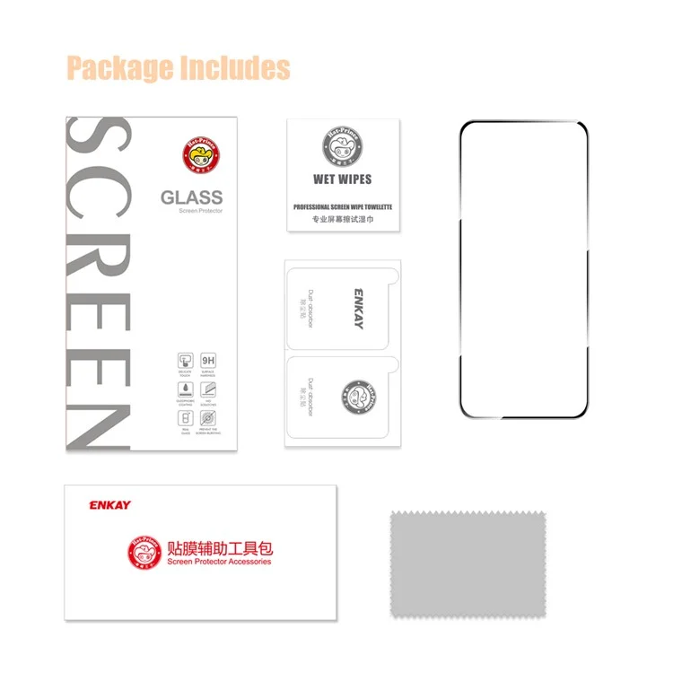 ENKAY HAT PRINCE For Samsung Galaxy M55 5G / F55 5G / C55 5G Screen Protector 9H Silk Printing 0.26mm Screen Film