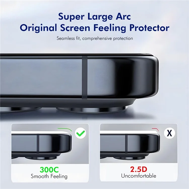 ENKAY HAT-PRINCE для iPhone 16/15 Защитная пленка для экрана 300C Большая дуга Шелкографическая печать Высокоалюминиево-кремниевое стекло