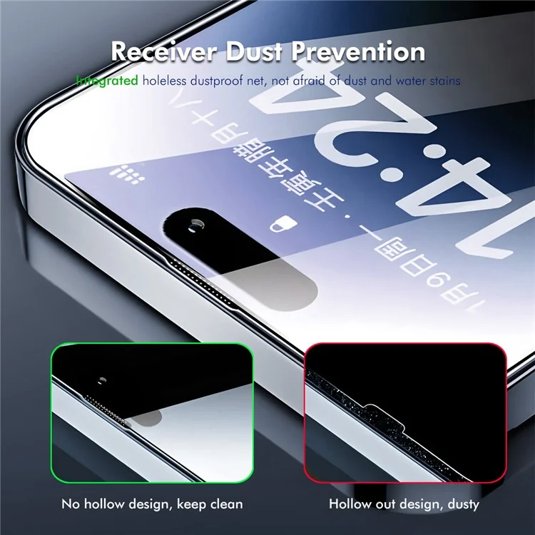 ENKAY HAT-PRINCE для iPhone 16/15 Защитная пленка для экрана 300C Большая дуга Шелкографическая печать Высокоалюминиево-кремниевое стекло