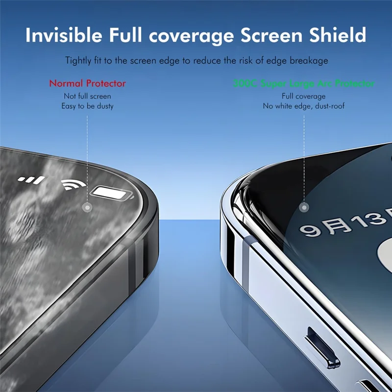 ENKAY HAT-PRINCE 2PCS For iPhone 15 Pro Max Screen Protector 300C Large Arc Silk Print High Aluminium-Silicon Glass Film