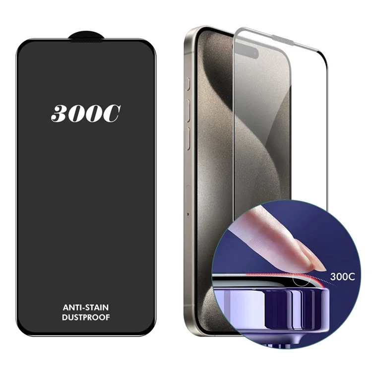ENKAY HAT-PRINCE Для iPhone 15 Pro Max Защитная пленка для экрана 300C Large Arc Шелковая печать Защитная пленка из высокоалюминиевого кремниевого стекла