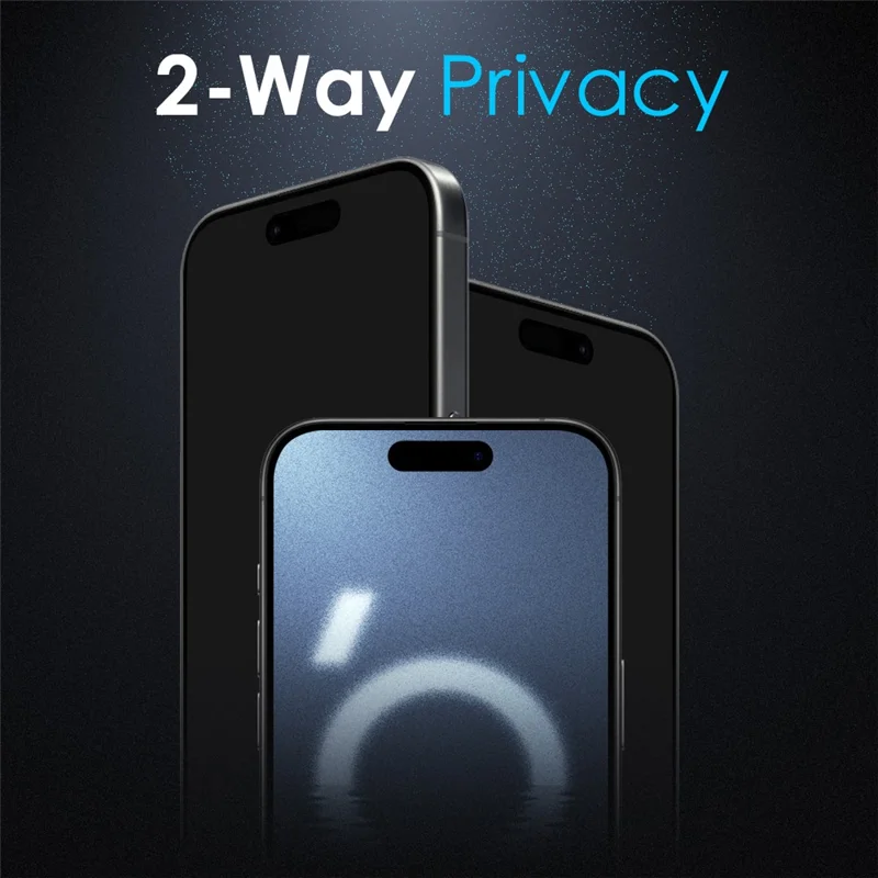 NORTHJO A++ Para iPhone 16 Pro Protector de pantalla Pegamento completo Impresión de seda Película de vidrio templado antiespionaje y de privacidad