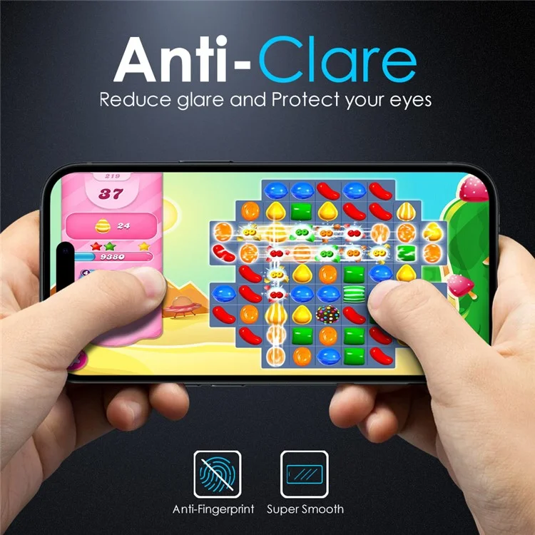 NORTHJO A++ Für iPhone 16 Plus / 15 Plus Displayschutzfolie Matte Gehärtetes Glas Film Anti-Fingerabdruck Vollständige Abdeckung