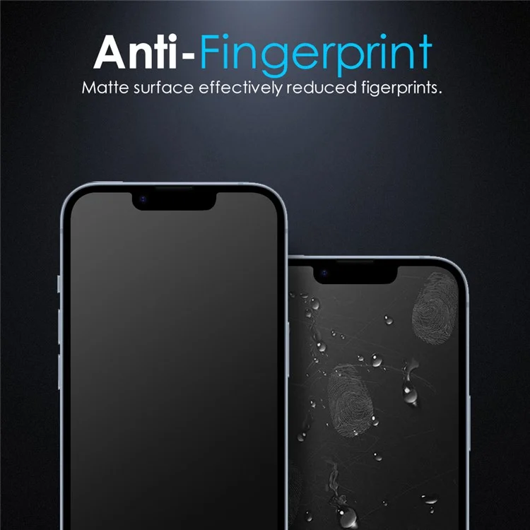 NORTHJO A++ Per iPhone 14 Plus / 13 Pro Max Protezione Schermo Opaca 0.3mm 2.5D Anti-Impronte Copertura Completa Pellicola in Vetro Temperato