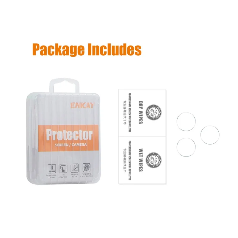 ENKAY SOMBRERO PRÍNCIPE 3 Unidades / Grupo Para iPhone 16 Pro / 16 Pro Max Protector de Lente de Cámara 0.2mm 9H Alto Vidrio de Aluminio-Silicio Película de Lente