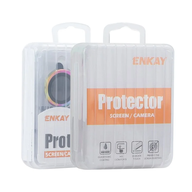 ENKAY HAT PRINCE 1Set per iPhone 16 Pro / 16 Pro Max Protezione Obiettivo Fotocamera Glitter Anello Metallico Pellicola Obiettivo - Blu Neonato