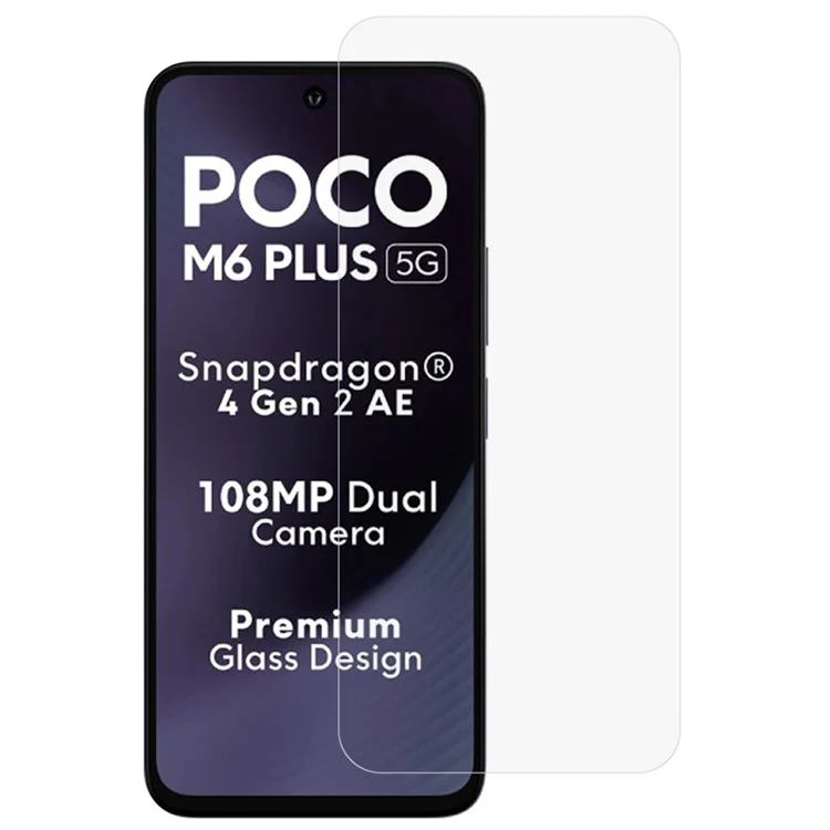 Para Xiaomi Poco M6 Plus 5G Protetor de Tela Vidro Temperado Ultra-Claro de 0,3 mm