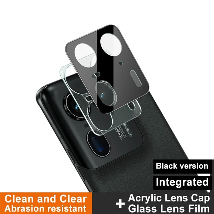 IMAK para Motorola Moto X50 Ultra 5G / Edge 50 Ultra 5G Película de lente de vidrio templado + tapa acrílica (versión negra)