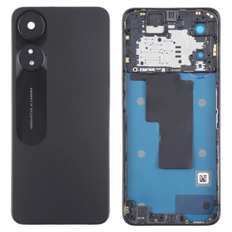 Para Oppo A78 5G Cobertura da Bateria Traseira com Anel da Câmera e Lente de Cobertura - Peça Sobressalente - Preto