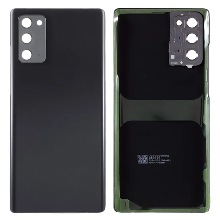 Para Samsung Galaxy Note20 N980 / Note20 5G N981 Carcasa de Batería con Adhesivo Pegatina + Cubierta de Lente de Cámara (Sin Logotipo) - Negro
