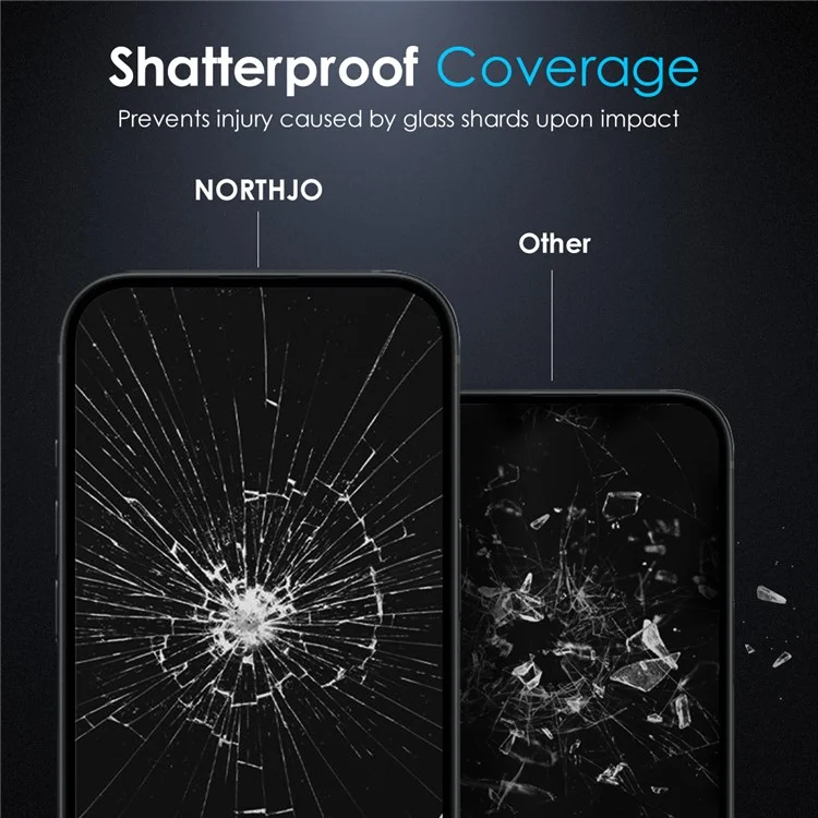 NORTHJO A+ Per iPhone 16 HD Screen Protector 2.5D Arc 28 Degree Anti-Spy 0.3mm Pellicola in Vetro Temperato
