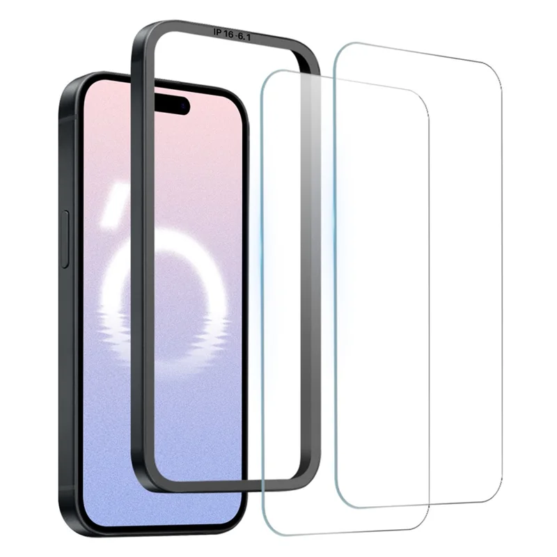NORTHJO 2Pcs A+ For iPhone 16 Screen Protector Ultra Clear Tempered Glass Film with Installation Tool
