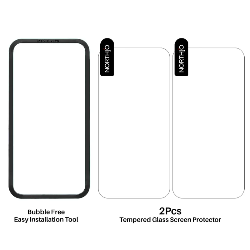 NORTHJO 2Pcs A+ For iPhone 16 Screen Protector Ultra Clear Tempered Glass Film with Installation Tool