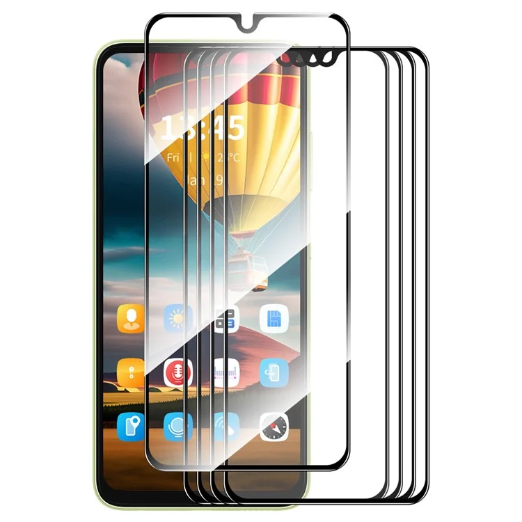 ENKAY HAT PRINCE 5Pcs For Samsung Galaxy A06 4G / A06 5G Screen Protector 0.26mm Silk Printing High Aluminium-Silicon Glass Film