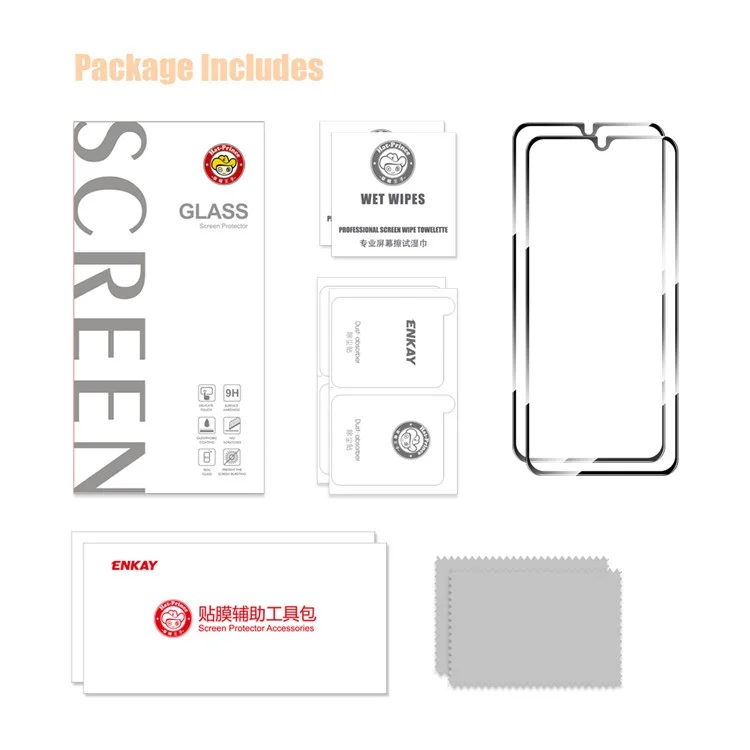 ENKAY HAT PRINCE 2Pcs For Samsung Galaxy A06 4G / A06 5G Screen Protector 0.26mm 2.5D High Aluminium-Silicon Glass Film