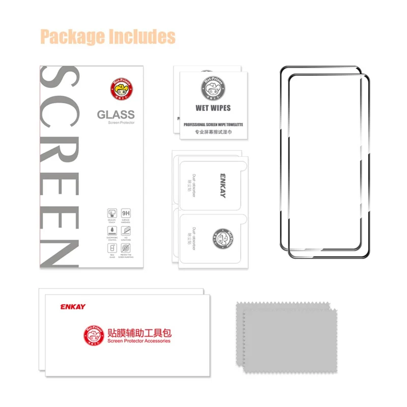 ENKAY HAT PRINCE 2Pcs Per Google Pixel 9 Pro Screen Protector 0.26mm 2.5D High Aluminium-Silicon Glass Film