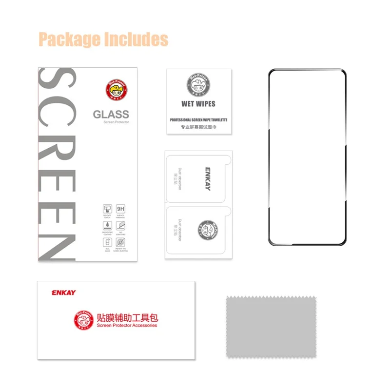 ENKAY HAT PRINCE For Google Pixel 9 Screen Protector 9H Silk Printing 0.26mm High Aluminium-Silicon Glass Film