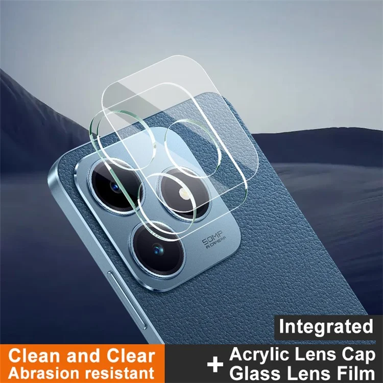 IMAK For Realme C63 4G Tempered Glass Lens Film+Acrylic Lens Cap Camera Lens Protector