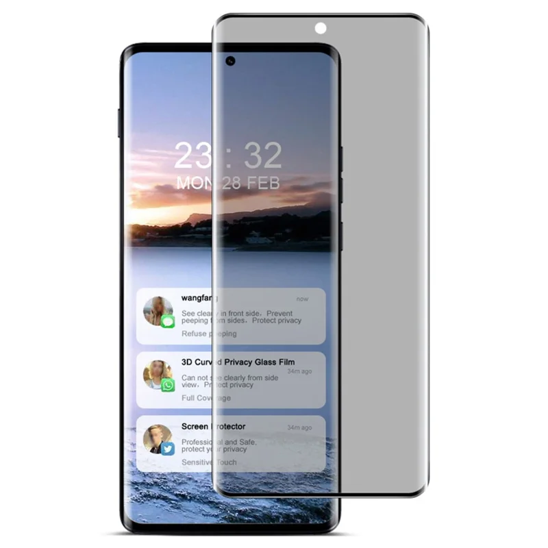 IMAK For Motorola Edge (2024) 5G Anti-Spy Tempered Glass Full Screen Protector 3D Curved Edge