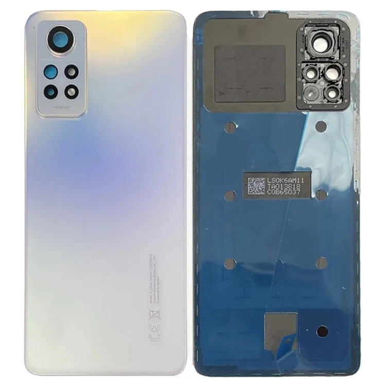Pour Xiaomi Redmi Note 12 Pro 4G Back Battery Batching Cover Avec Couvercle de la Lentille de la Caméra Pièce de Rechange - Blanc Polaire