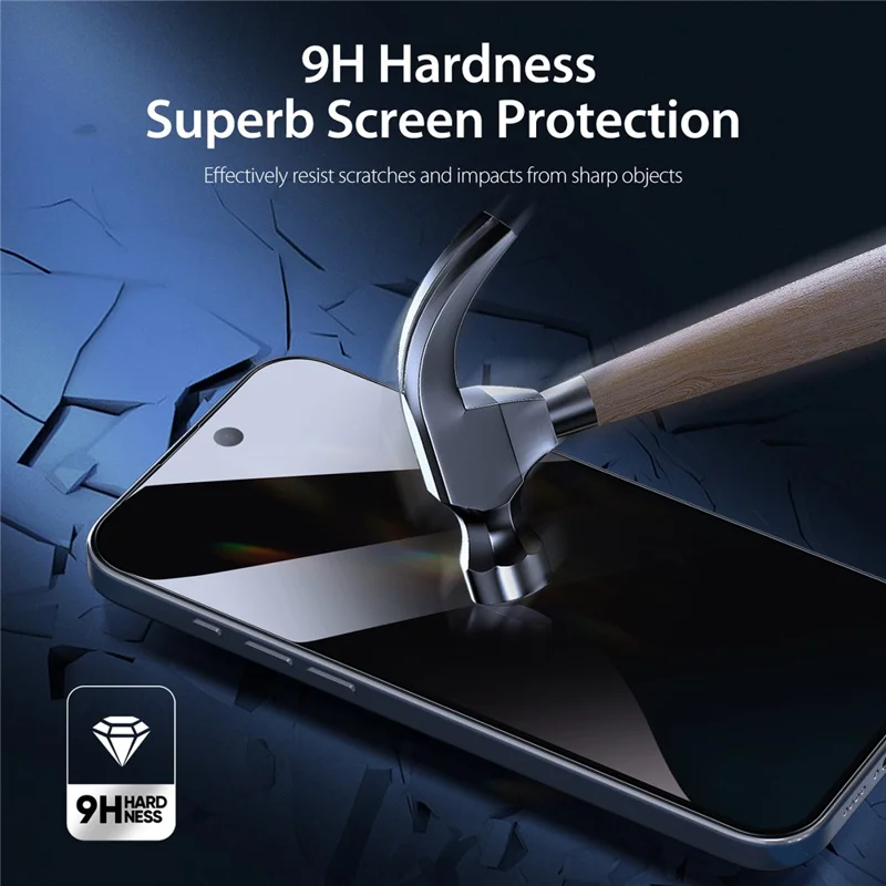 DUX DUCIS For iPhone 16 Anti Spy Full Screen Protector 2.5D Flat Screen Full Glue High Aluminium-silicon Glass Film