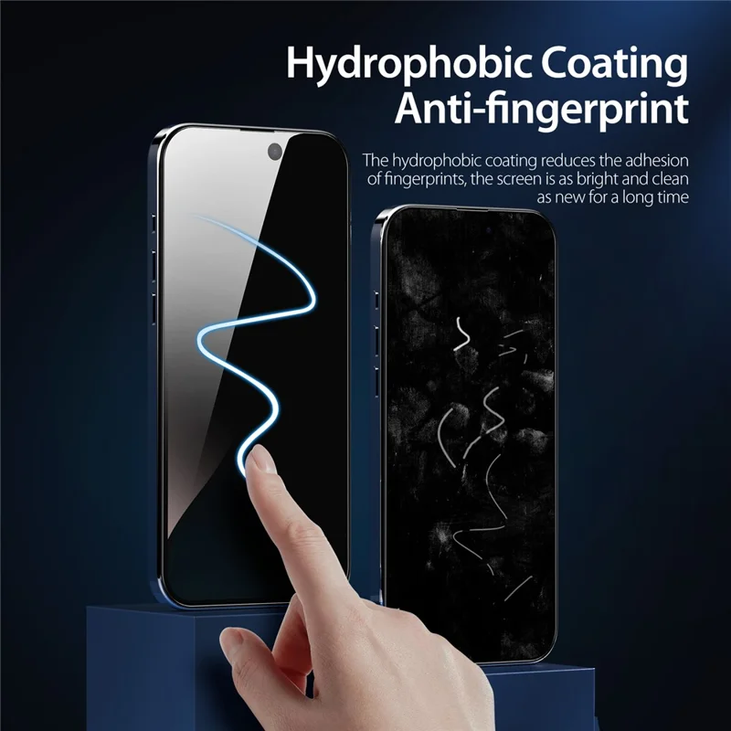 DUX DUCIS For iPhone 16 Anti Spy Full Screen Protector 2.5D Flat Screen Full Glue High Aluminium-silicon Glass Film