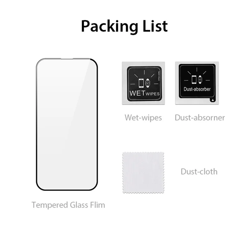 DUX DUCIS For iPhone 16  Full Screen Protector 2.5D Flat Screen Medium Alumina Glass HD Clear Film