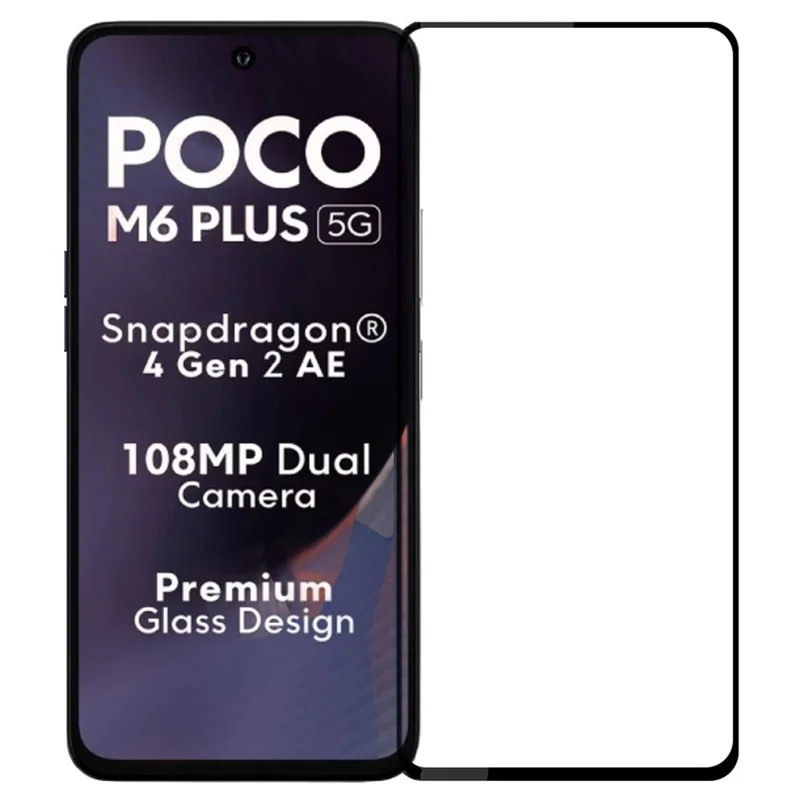 PINWUYO JK Series-2 for Xiaomi Poco M6 Plus 5G High Aluminium-Silicon Glass Film 9H Full Screen Protector