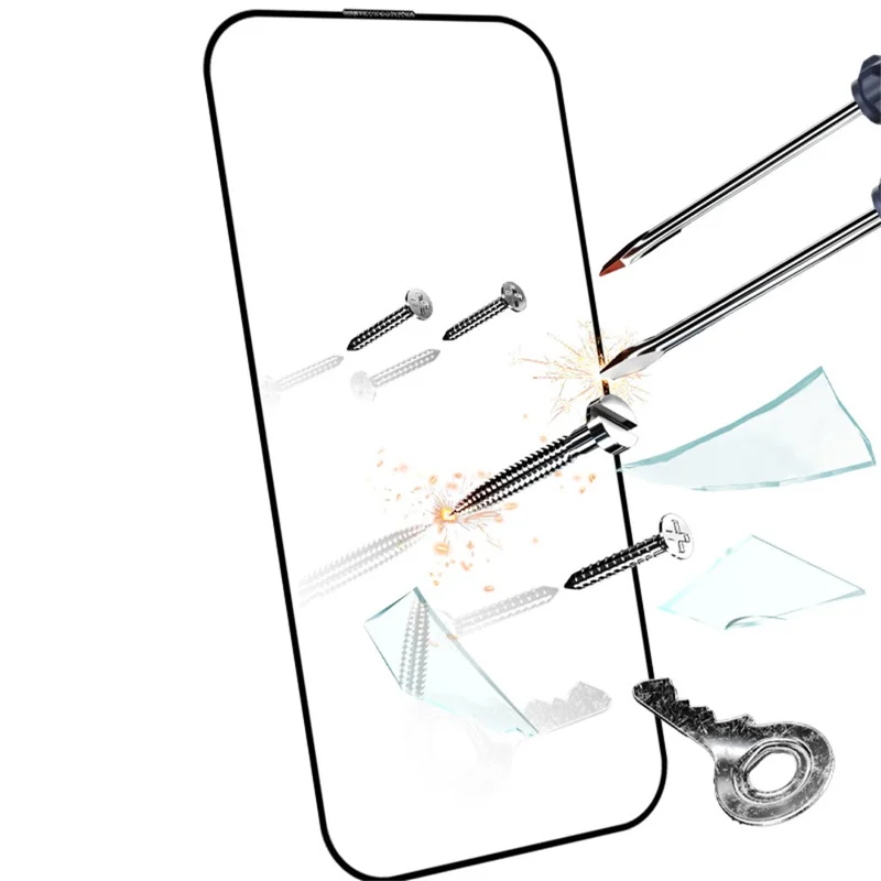 RURIHAI 10Pcs For iPhone 16 Plus High Aluminium-Silicon Glass Film 0.26mm 2.5D Secondary Hardening Screen Protector